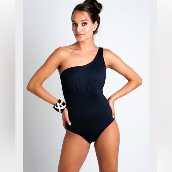 BLUMOSS Maillot black one shoulder LUXURY swimwear bathing suit extra small XS - Picture 9 of 9